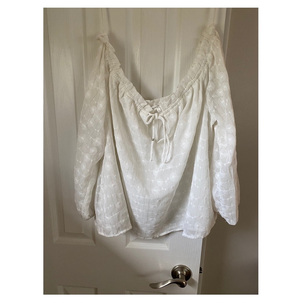Off the shoulder white top